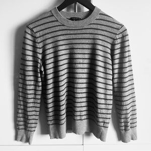 Theory Men’s Lightweight Merino Wool Striped Crewneck Sweater Size S EUC